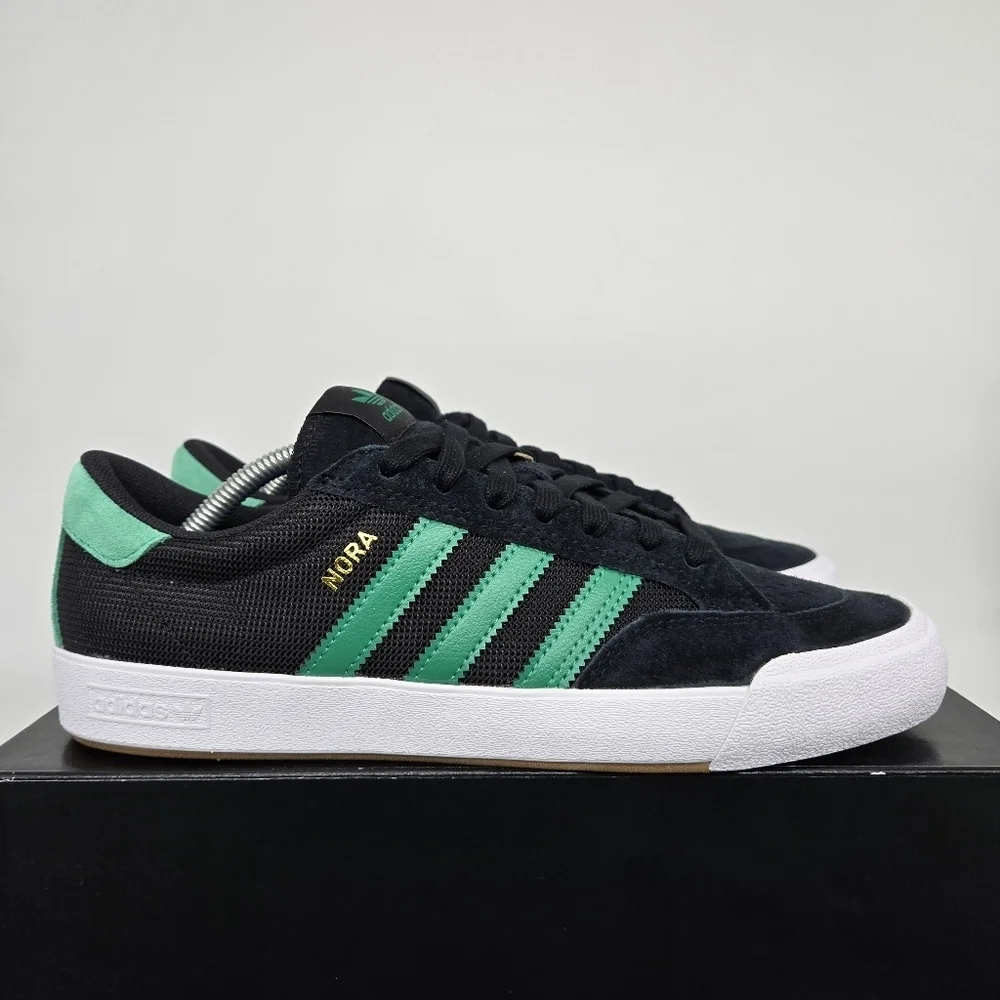 New adidas Nora 'Black Court Green' Men's Suede Shoes Size 10